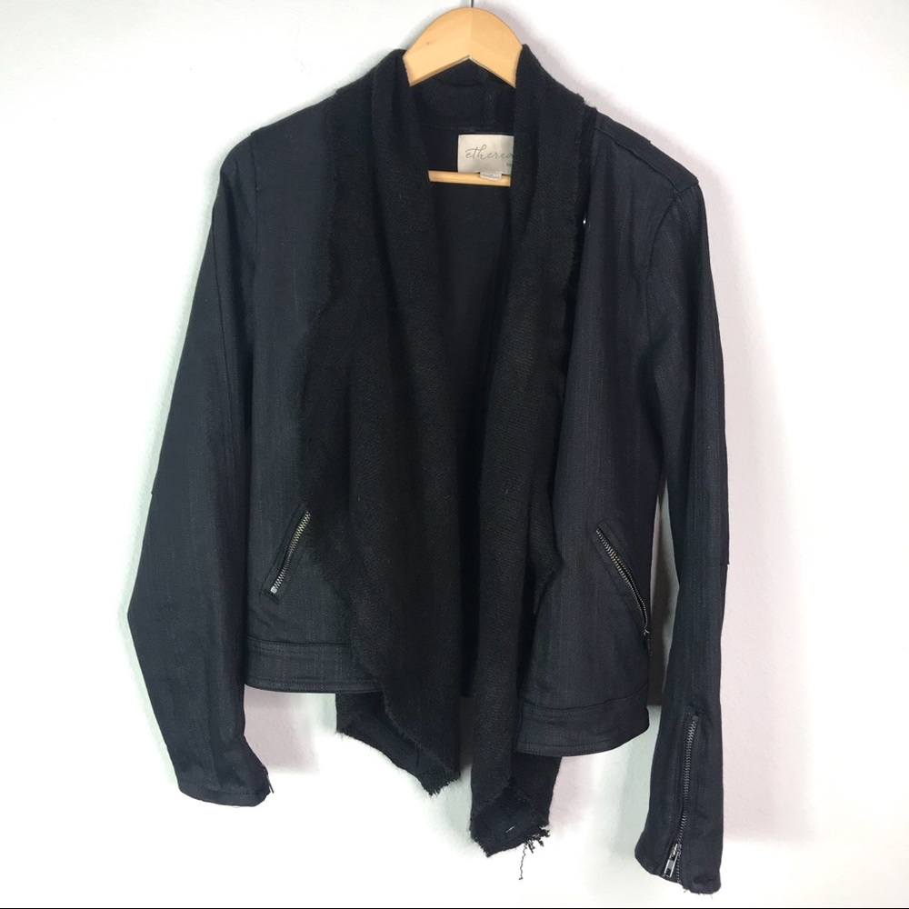 Anthropologie Paper Crane Black Cowl Neck Jacket